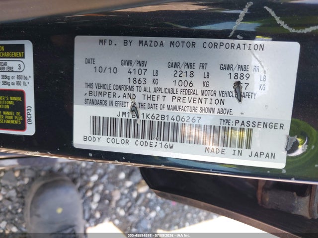 45594597 :رقم المزاد ، JM1BL1K62B1406267 vin ، 2011 Mazda Mazda3 S Sport مزاد بيع