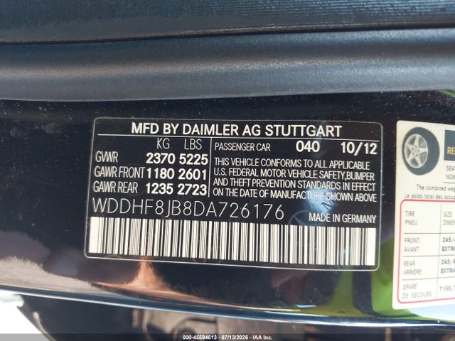 Продаж на аукціоні авто 2013 Mercedes-benz E 350 4matic, vin: WDDHF8JB8DA726176, номер лоту: 45594613