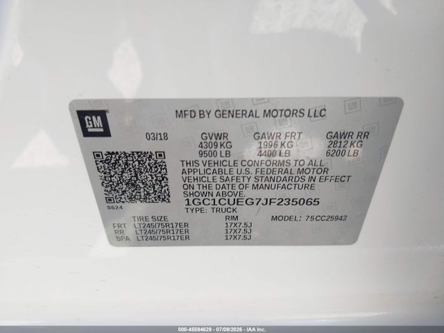 1GC1CUEG7JF235065 Chevrolet Silverado 2500hd Wt