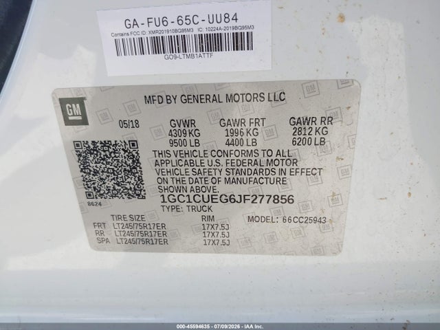 1GC1CUEG6JF277856 Chevrolet Silverado 2500hd Wt