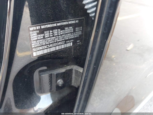 45594636 :رقم المزاد ، 5UXWX9C54E0D34932 vin ، 2014 Bmw X3 Xdrive28i مزاد بيع