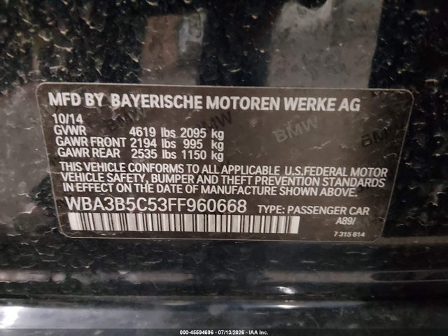 Aukcja sprzedaży 2015 Bmw 328i Xdrive, vin: WBA3B5C53FF960668, numer aukcji: 45594696