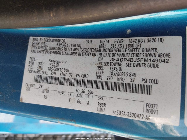 3FADP4BJ5FM149042 Ford FIESTA SE