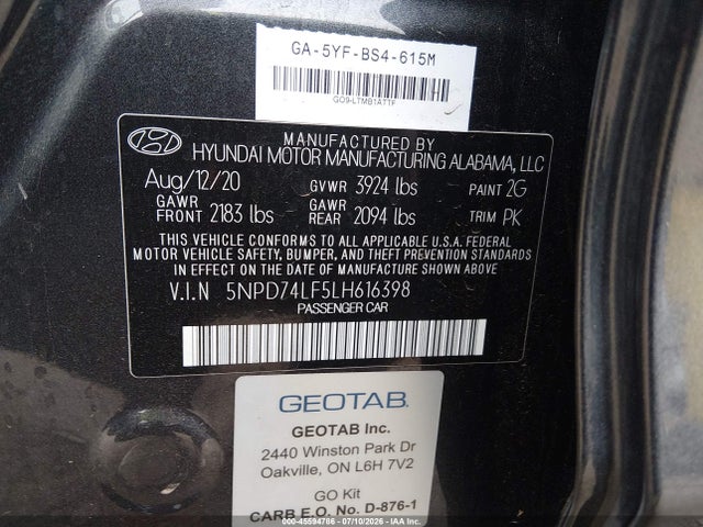 Hyundai ELANTRA SE 2020 5NPD74LF5LH616398 Image 9