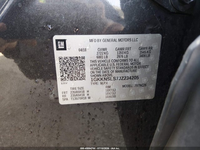GMC Acadia Sle-2 2018 1GKKNSLS7JZ234205 Image 9
