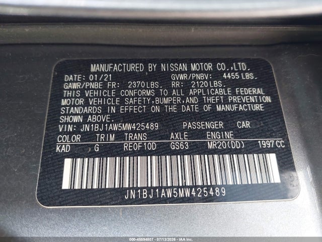 JN1BJ1AW5MW425489 Nissan Rogue Sport S Awd Xtronic Cvt