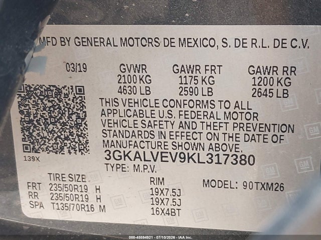 GMC Terrain Slt 2019 3GKALVEV9KL317380 Image 9