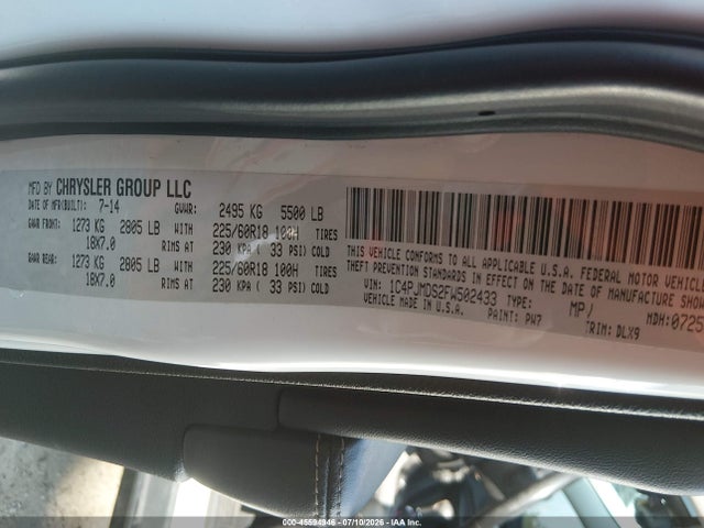 Jeep Cherokee Limited 2015 1C4PJMDS2FW502433 Image 9