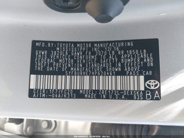 5YFBURHE7HP620461 Toyota Corolla Se Special Edition