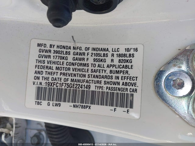 19XFC1F75GE224149 Honda Civic Ex-l