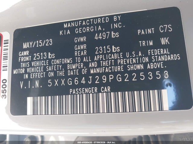 5XXG64J29PG225353 KIA K5 Gt-line