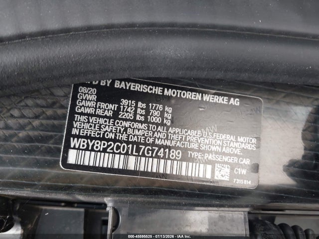 BMW I3 120ah 2020 WBY8P2C01L7G74189 Image 9