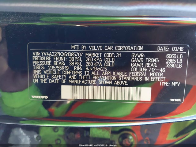 YV4A22PKXG1085707 Volvo Xc90 T6 Momentum