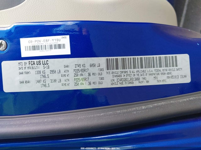 2C4RDGBG1JR313080 Dodge Grand Caravan Se