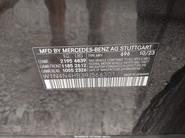 Aukcja sprzedaży 2024 Mercedes-benz Gla 250 4matic, vin: W1N4N4HB3RJ566301, numer aukcji: 45595702