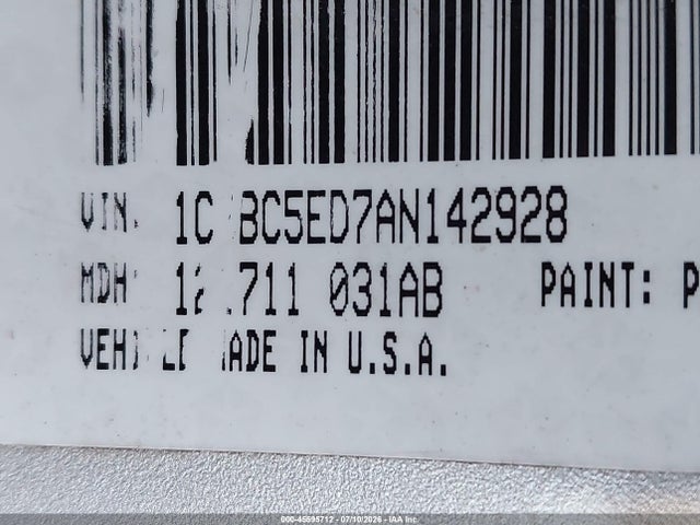 2010 Chrysler Sebring Touring მანქანა იყიდება აუქციონზე, vin: 1C3BC5ED7AN142928, აუქციონის ნომერი: 45595712