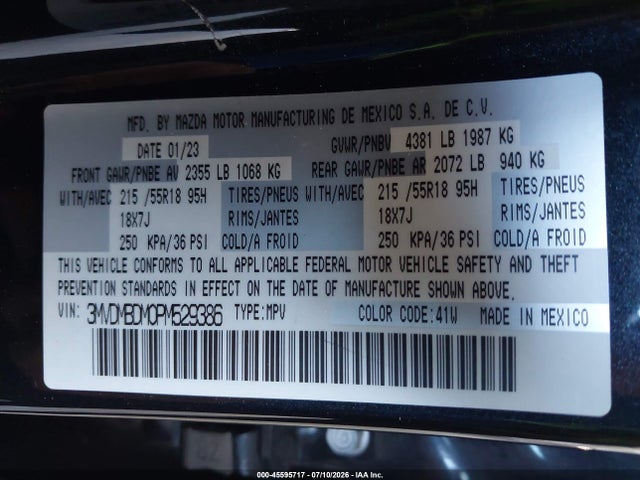 3MVDMBDM0PM529386 Mazda Cx-30 2.5 S Premium