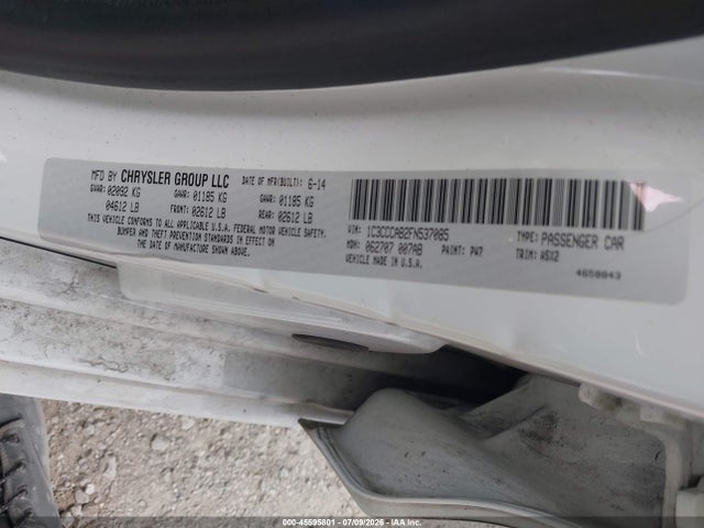Aukcja sprzedaży 2015 Chrysler 200 Limited, vin: 1C3CCCAB2FN537085, numer aukcji: 45595801