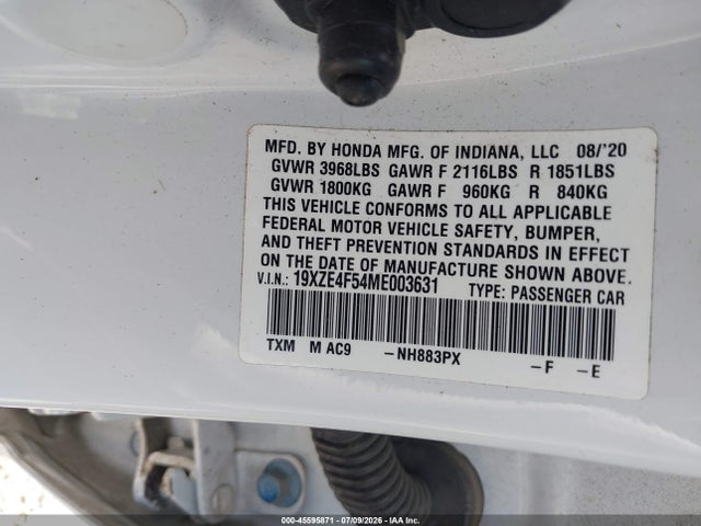 Honda INSIGHT EX 2021 19XZE4F54ME003631 Image 9