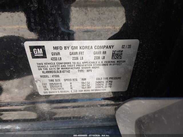 Продаж на аукціоні авто 2020 Buick Encore Gx Fwd Select, vin: KL4MMDSL6LB107142, номер лоту: 45595885