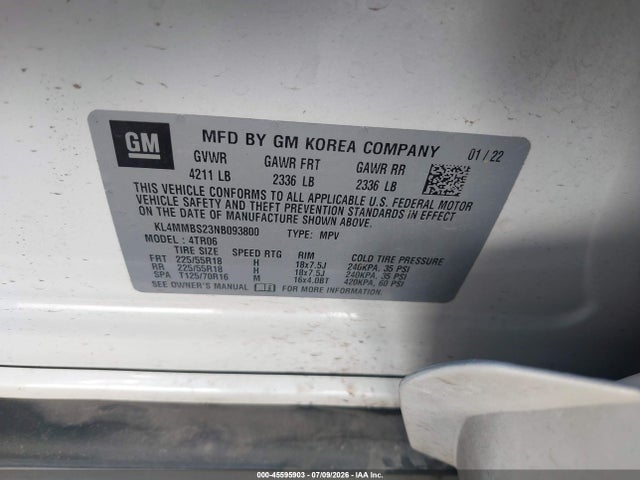 KL4MMBS23NB093800 Buick Encore Gx Fwd Preferred
