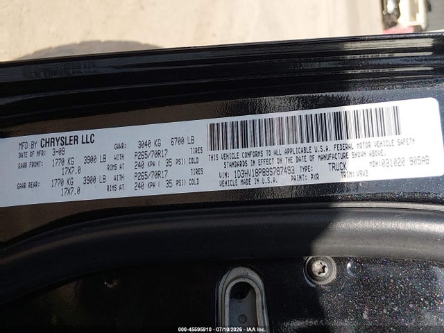 Продаж на аукціоні авто 2009 Dodge Ram 1500 St, vin: 1D3HV18P89S787493, номер лоту: 45595910