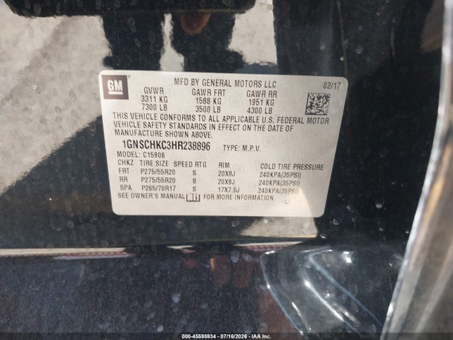 Chevrolet Suburban Lt 2017 1GNSCHKC3HR238896 Image 9