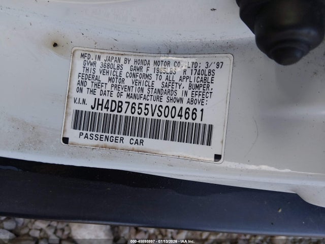 45595997 :رقم المزاد ، JH4DB7655VS004661 vin ، 1997 Acura Integra Ls مزاد بيع