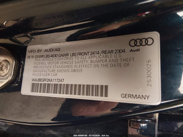WAUBEGFF2KA117247 Audi A3 45 Premium