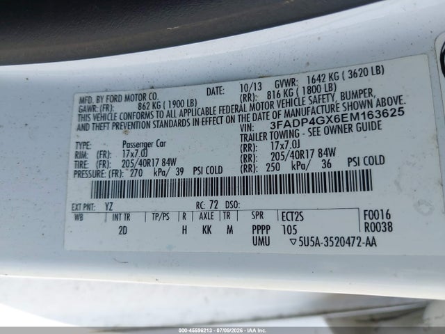 Ford FIESTA ST 2014 3FADP4GX6EM163625 Image 9