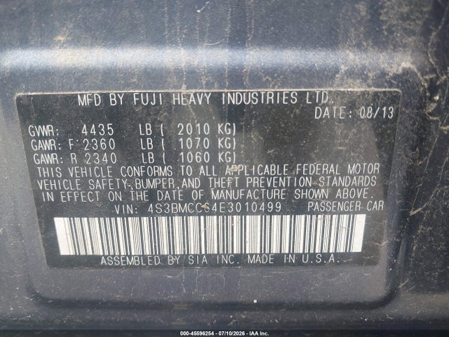 Subaru Legacy 2.5i Premium 2014 4S3BMCC64E3010499 Image 9
