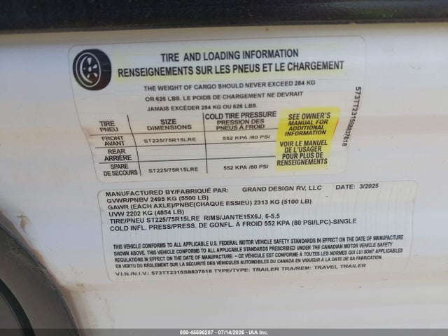 Grand Design Transcend 2025 573TT2315S8837618 Image 9