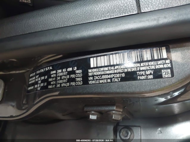 2017 Jeep Renegade Latitude მანქანა იყიდება აუქციონზე, vin: ZACCJBBB4HPG36110, აუქციონის ნომერი: 45596293