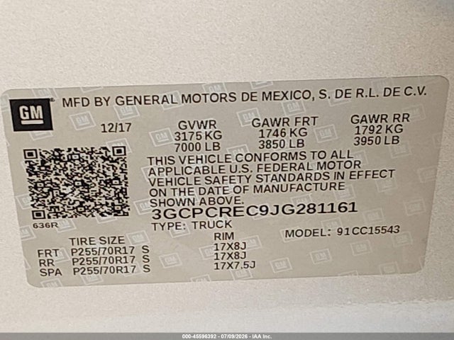 Chevrolet Silverado 1500 1lt 2018 3GCPCREC9JG281161 Image 9