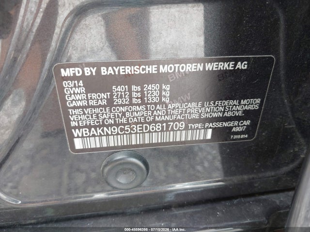 BMW 550i 2014 WBAKN9C53ED681709 Image 9