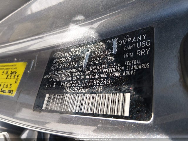 KMHGN4JE1FU096249 Hyundai Genesis 3.8