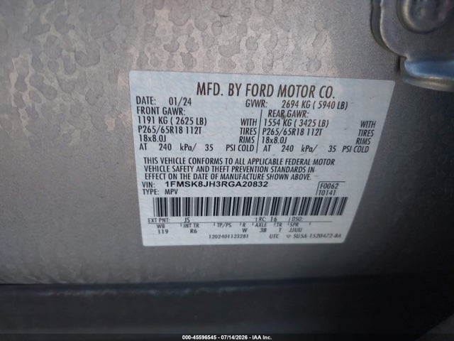 Ford Explorer Timberline 2024 1FMSK8JH3RGA20832 Image 9