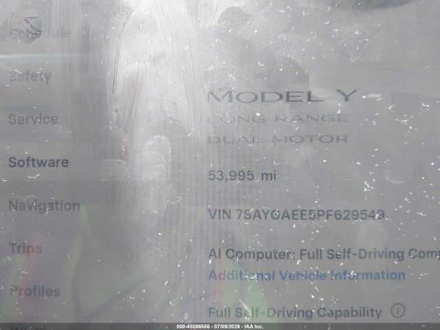 7SAYGAEE5PF629549 Tesla Model Y Awd/long Range Dual Motor All-wheel Drive