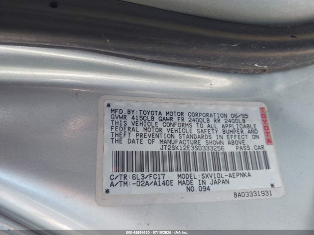 Продажа на аукционе авто 1995 Toyota Camry Le, vin: JT2SK12E3S0333256, номер лота: 45596650