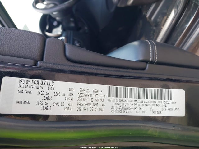 45596661 :رقم المزاد ، 1C4RJFBG8FC744051 vin ، 2015 Jeep Grand Cherokee Limited مزاد بيع