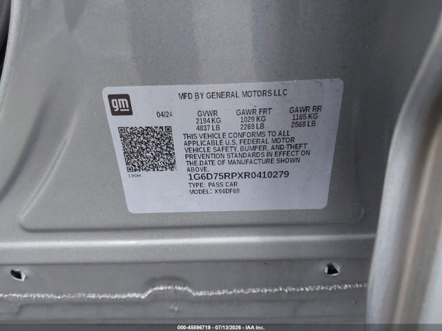 Продажа на аукционе авто 2024 Cadillac Ct4-v V-series Blackwing, vin: 1G6D75RPXR0410279, номер лота: 45596719