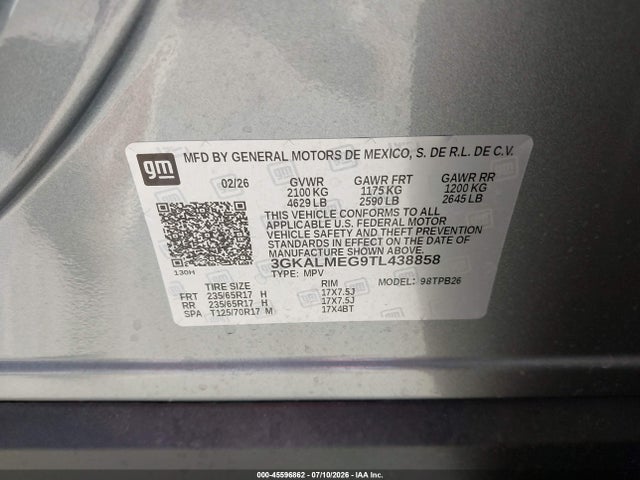 GMC Terrain Fwd Elevation 2026 3GKALMEG9TL438858 Image 9