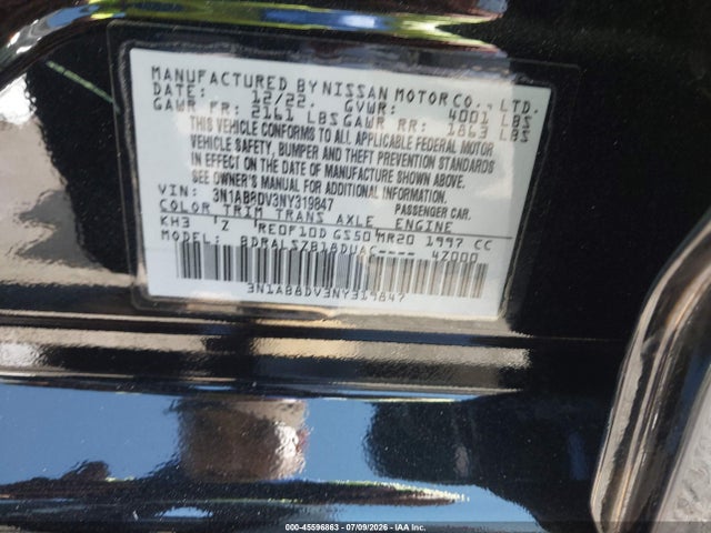 Nissan Sentra Sr Xtronic Cvt 2022 3N1AB8DV3NY319847 Image 9