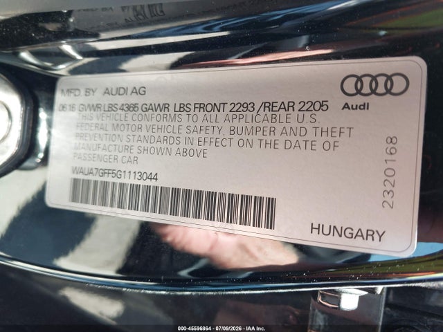 Audi A3 1.8t Premium 2016 WAUA7GFF5G1113044 Image 9