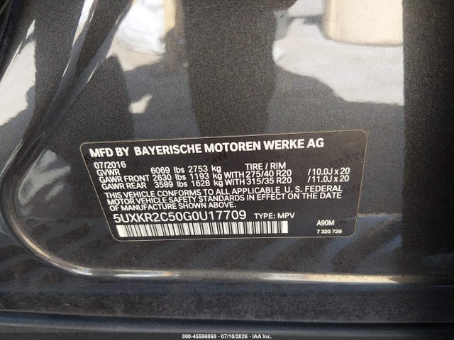 5UXKR2C50G0U17709 BMW X5 Sdrive35i