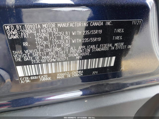 Toyota Rav4 Xle Premium 2021 2T3C1RFV5MW182071 Image 9