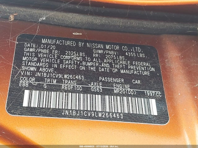 Продажа на аукционе авто 2020 Nissan Rogue Sport S Fwd Xtronic Cvt, vin: JN1BJ1CV9LW266463, номер лота: 45596925