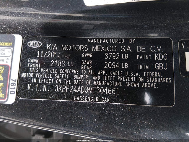 KIA Forte Lxs 2021 3KPF24AD3ME304661 Image 9