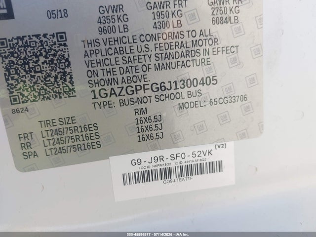 Chevrolet Express 3500 Lt 2018 1GAZGPFG6J1300405 Image 9