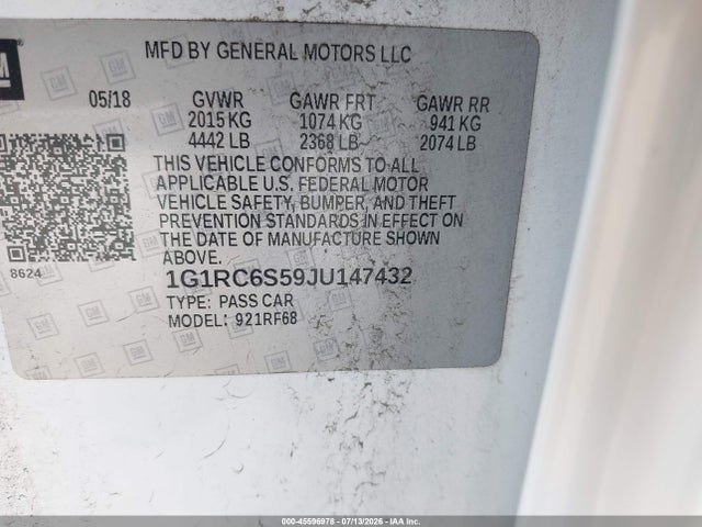 Chevrolet VOLT LT 2018 1G1RC6S59JU147432 Image 9